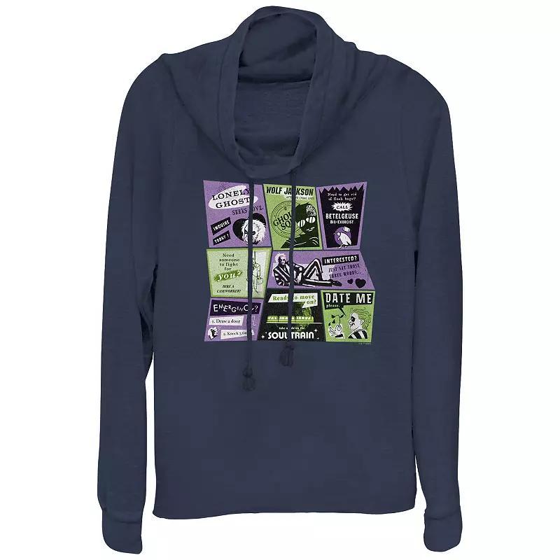 Women's In My Mama Era Cowlneck Graphic Lightweight Long Sleeve, Size: XS, Black Product Image