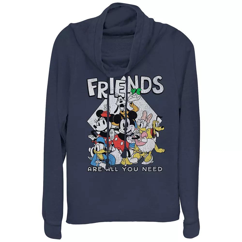 Disney's Mickey Mouse And Friends Are All You Need Women's Cowlneck Graphic Lightweight Long Sleeve, Girl's, Size: XS, Blue Product Image