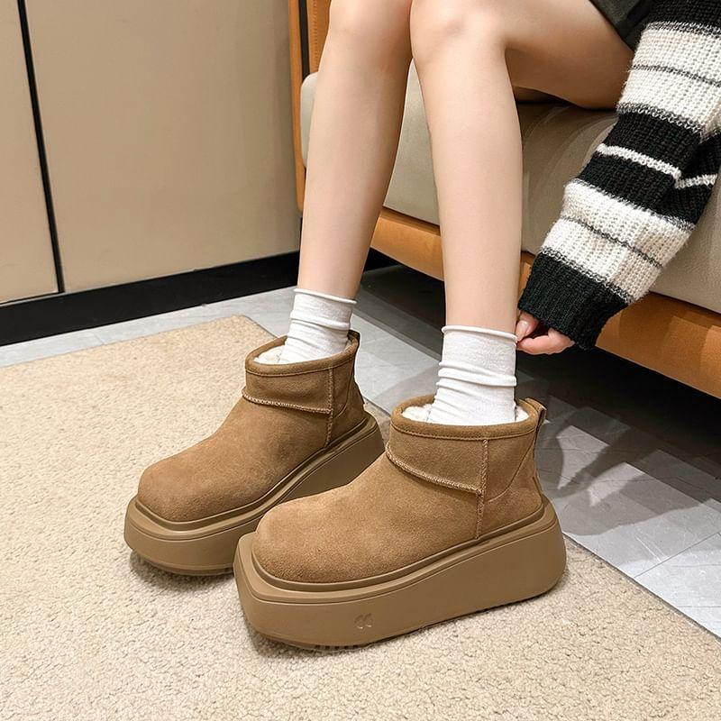 Fleece-Lined Platform Short Snow Boots Product Image