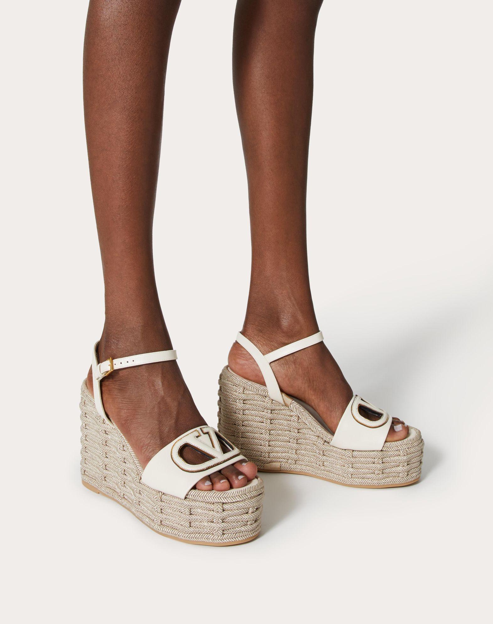 VLOGO CALFSKIN CUT-OUT WEDGE SANDAL 110MM Product Image