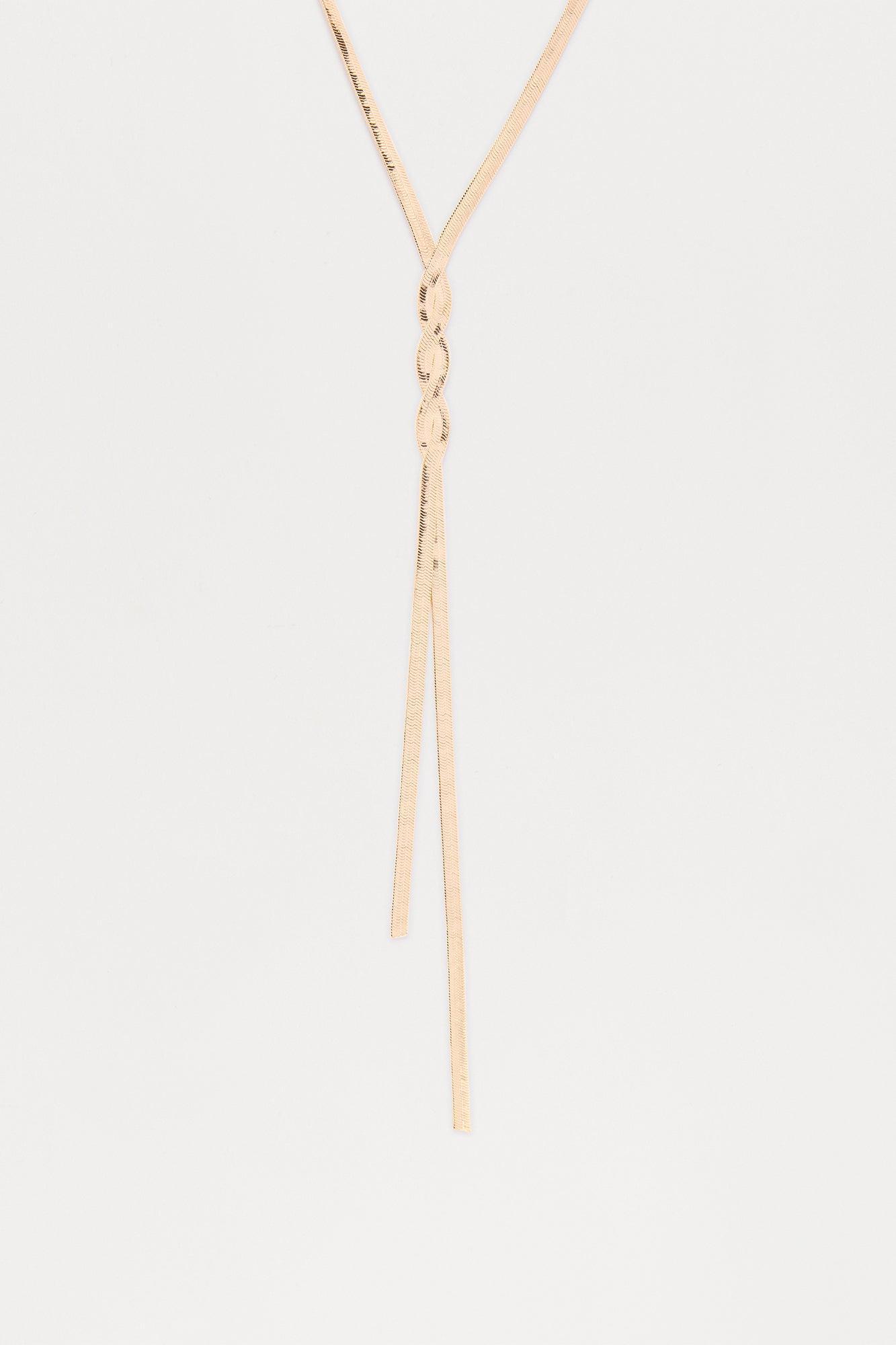 Julia Twisted Lariat Necklace - Gold Product Image