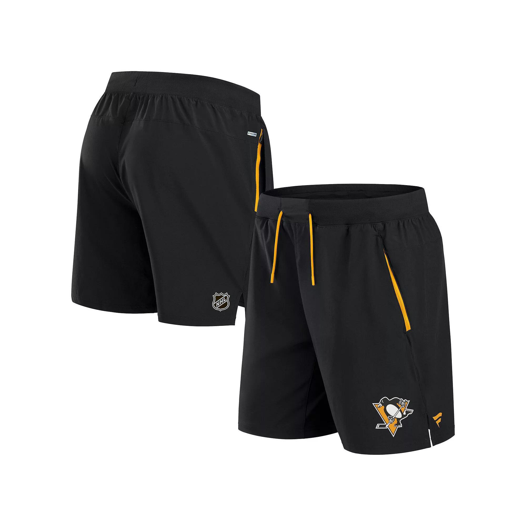 Men's Fanatics  Black Pittsburgh Penguins Authentic Pro Rink Performance Shorts, Size: 2XL Product Image