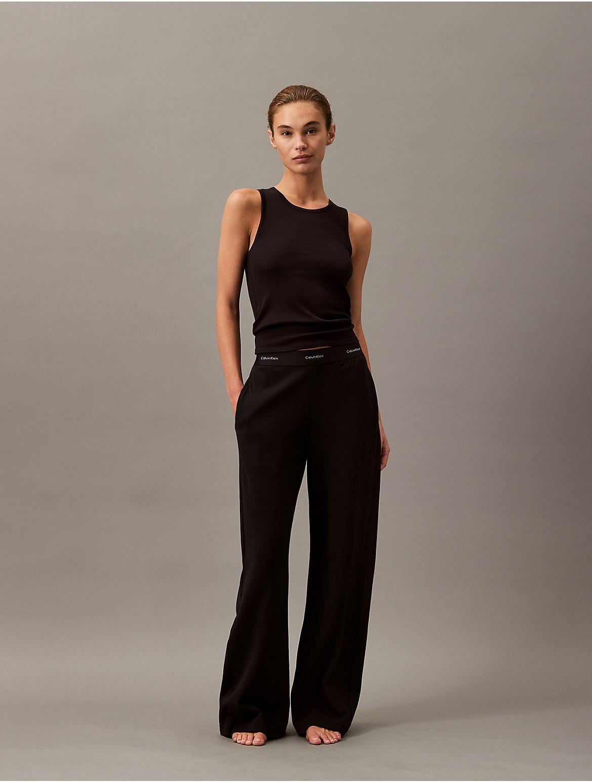 Calvin Klein Women's Terry Lounge Wide Leg Pants - Grey - XL Product Image