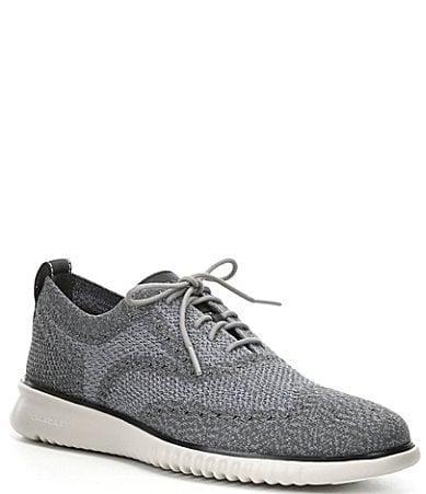 Cole Haan Mens 2.ZERGRAND Wingtip Oxford Shoes - Grey Size 8 Product Image