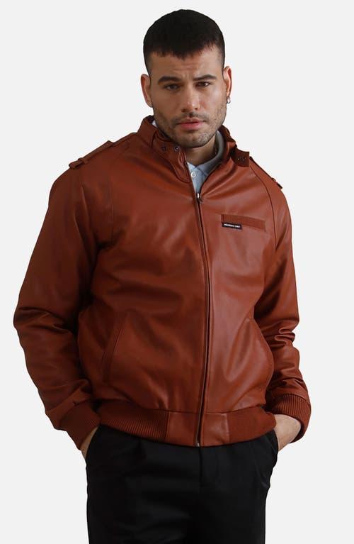 Members Only Men's Faux Leather Iconic Racer Jacket in Cognac at Nordstrom, Size Large Product Image
