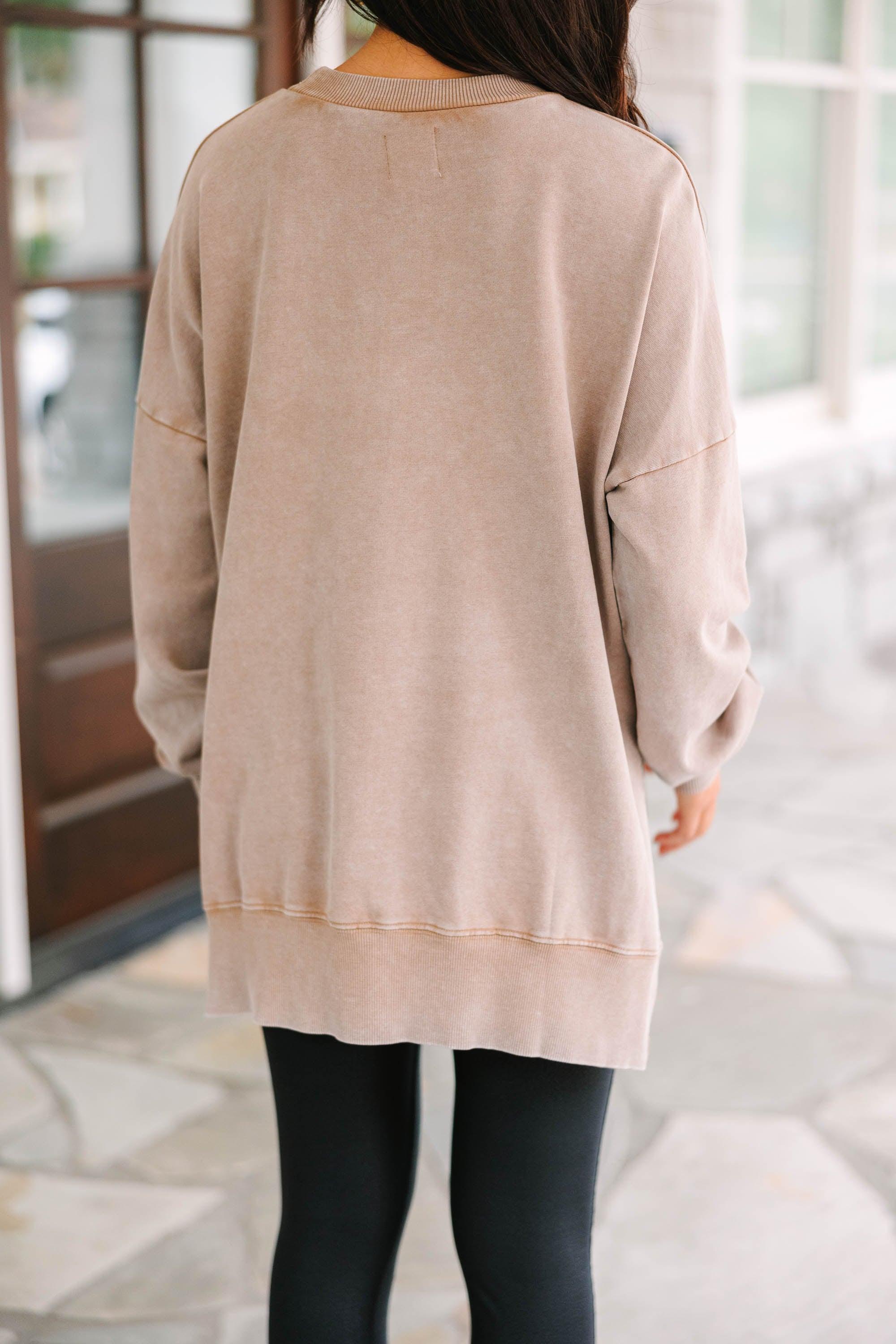 The Slouchy Taupe Brown Pullover Female Product Image
