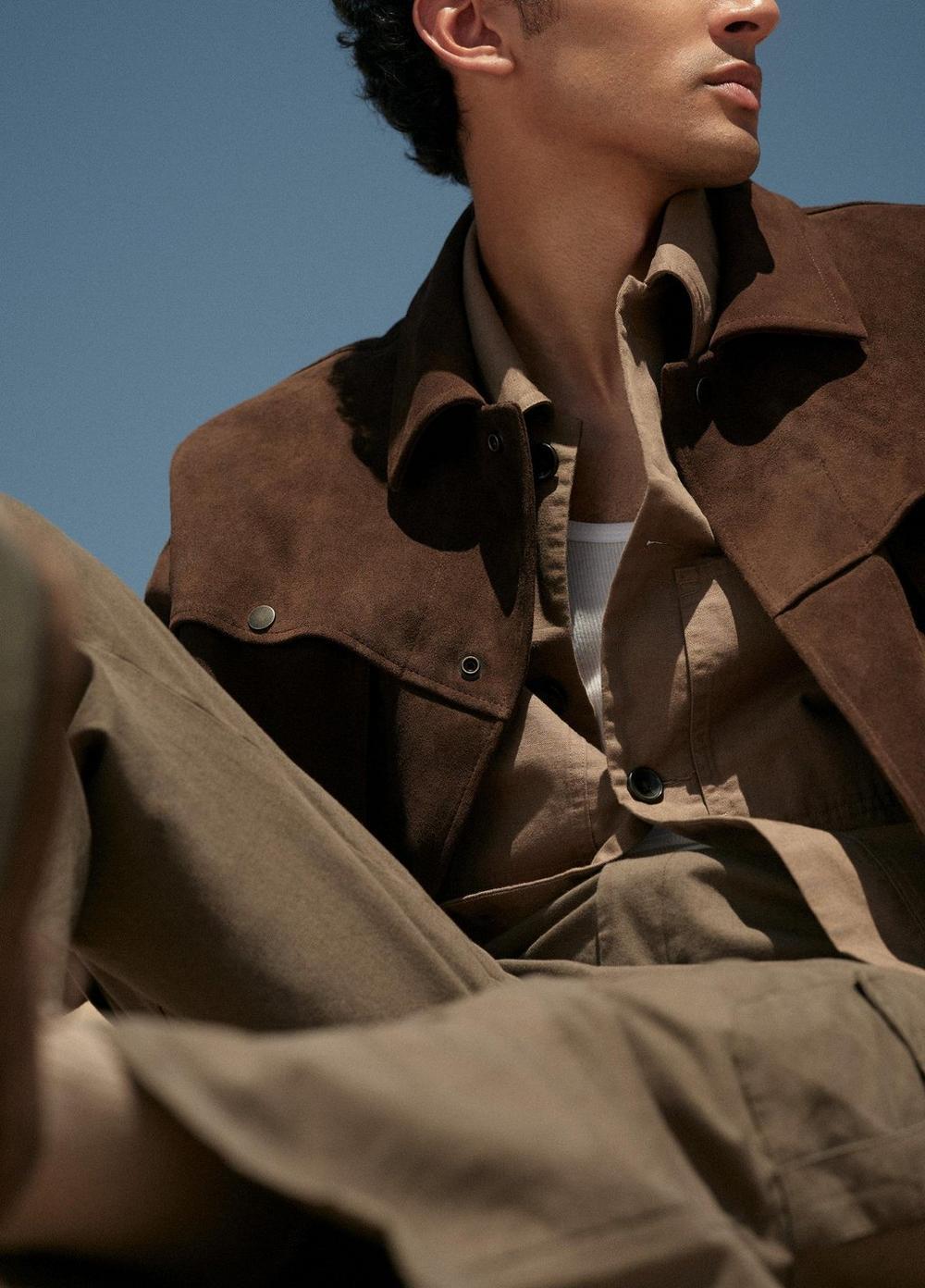 Mens Suede Hunter Jacket, Dark Brown, Size L Vince Product Image