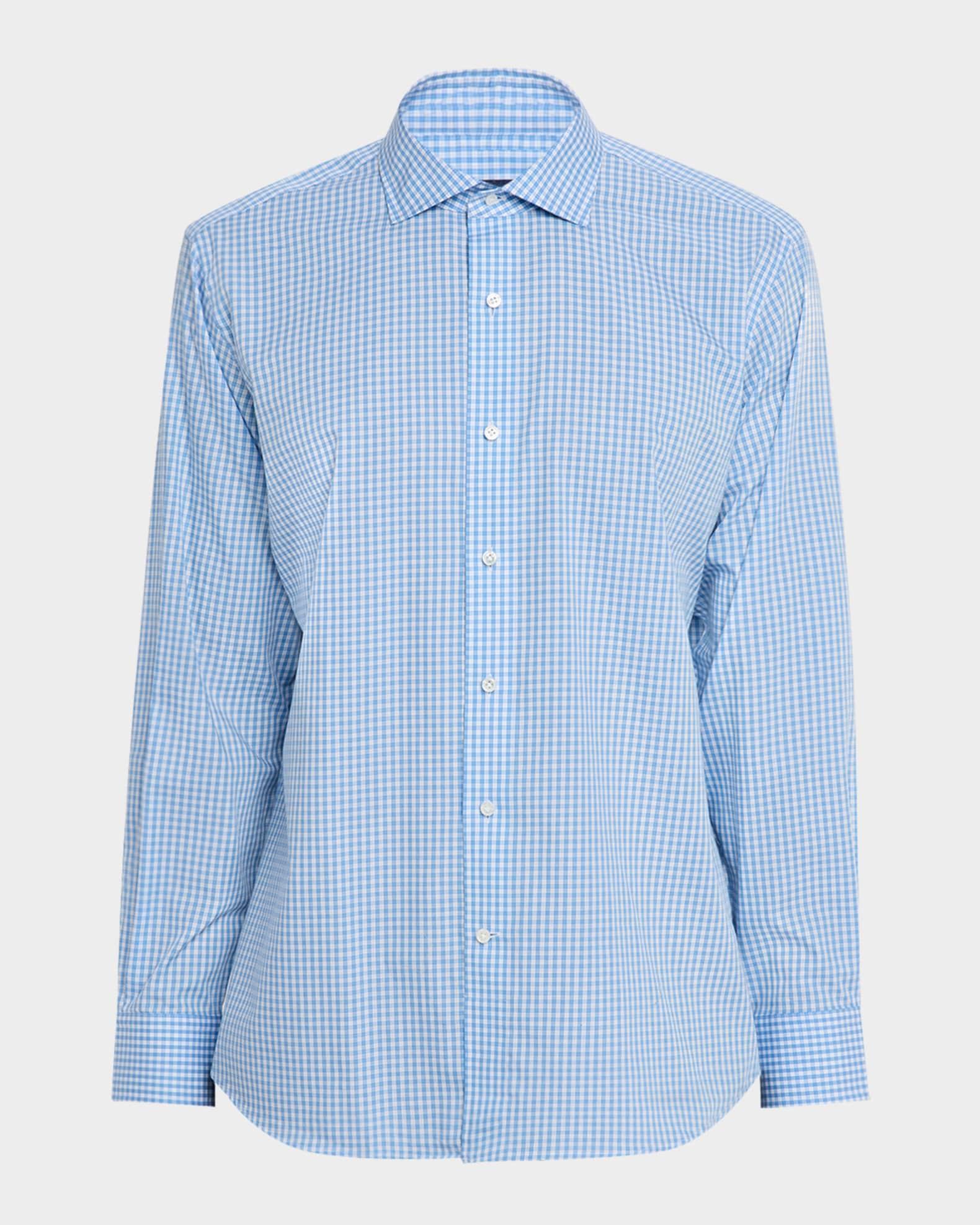 Men's Capri Cotton Mini-Plaid Sport Shirt Product Image