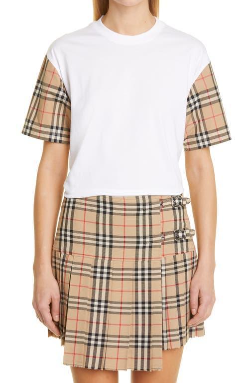 Womens Carrick Check Sleeve T-Shirt Product Image
