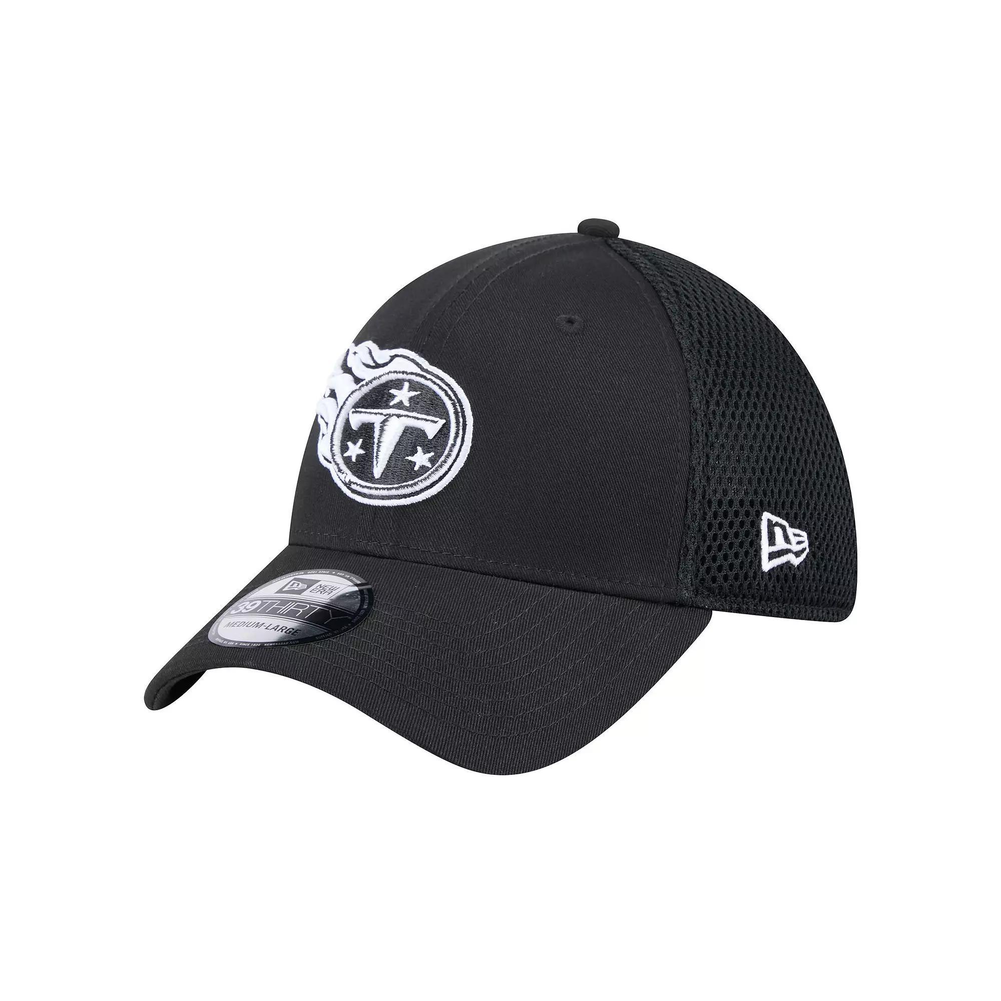 Men's New Era Black Tennessee Titans Main Neo 39THIRTY Flex Hat, Size: Small/Medium Product Image