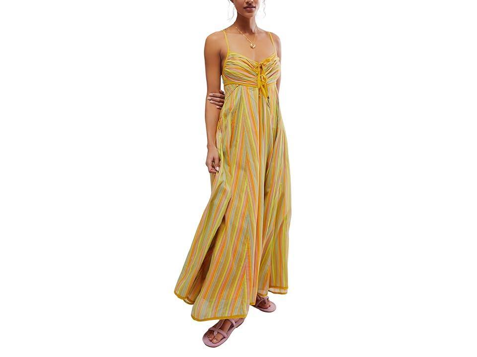 Free People Dream Weaver Maxi (Teal Combo) Women's Dress Product Image