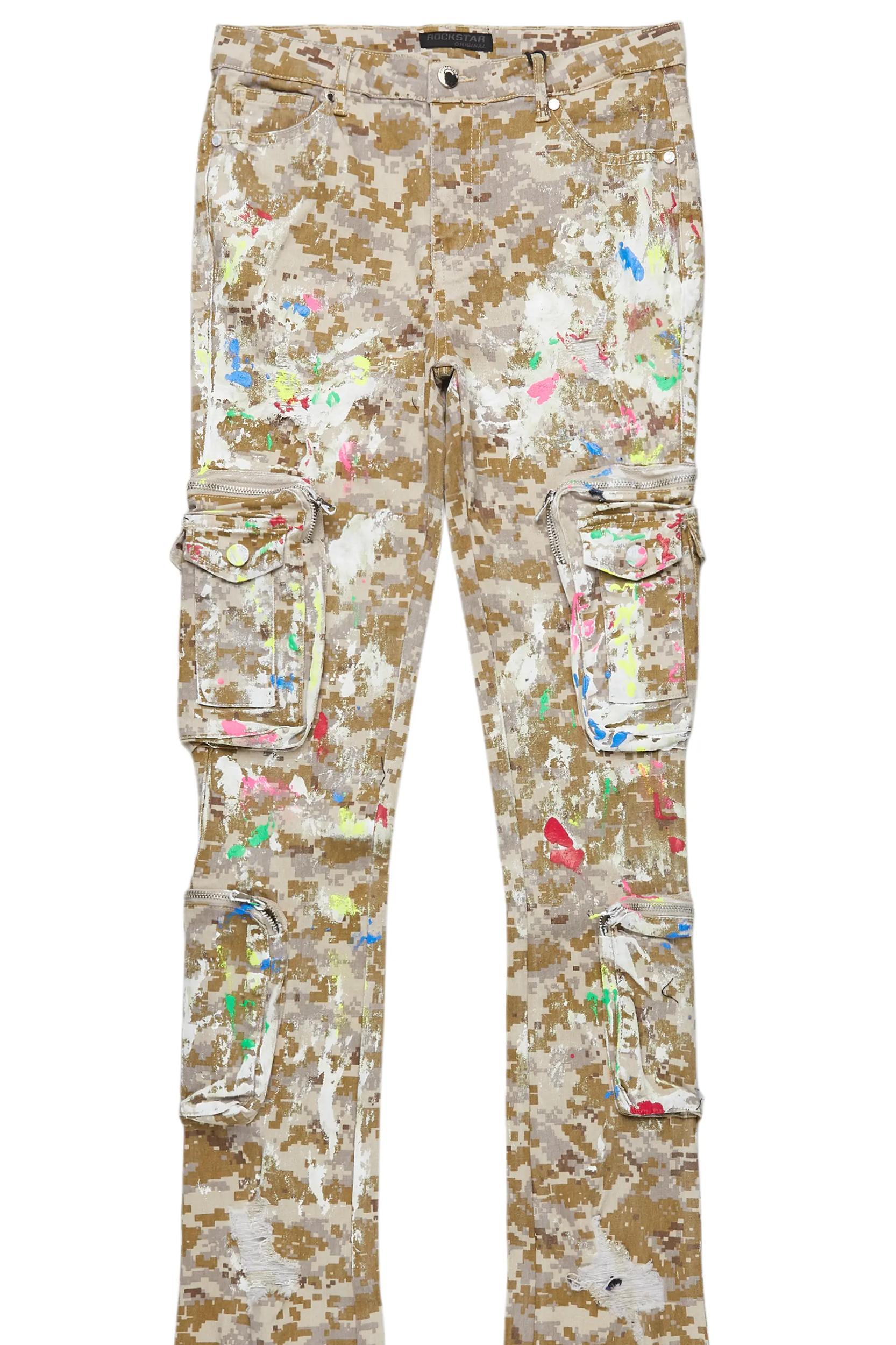 Amayia Digital Camo Painted Super Stacked Jean Female Product Image