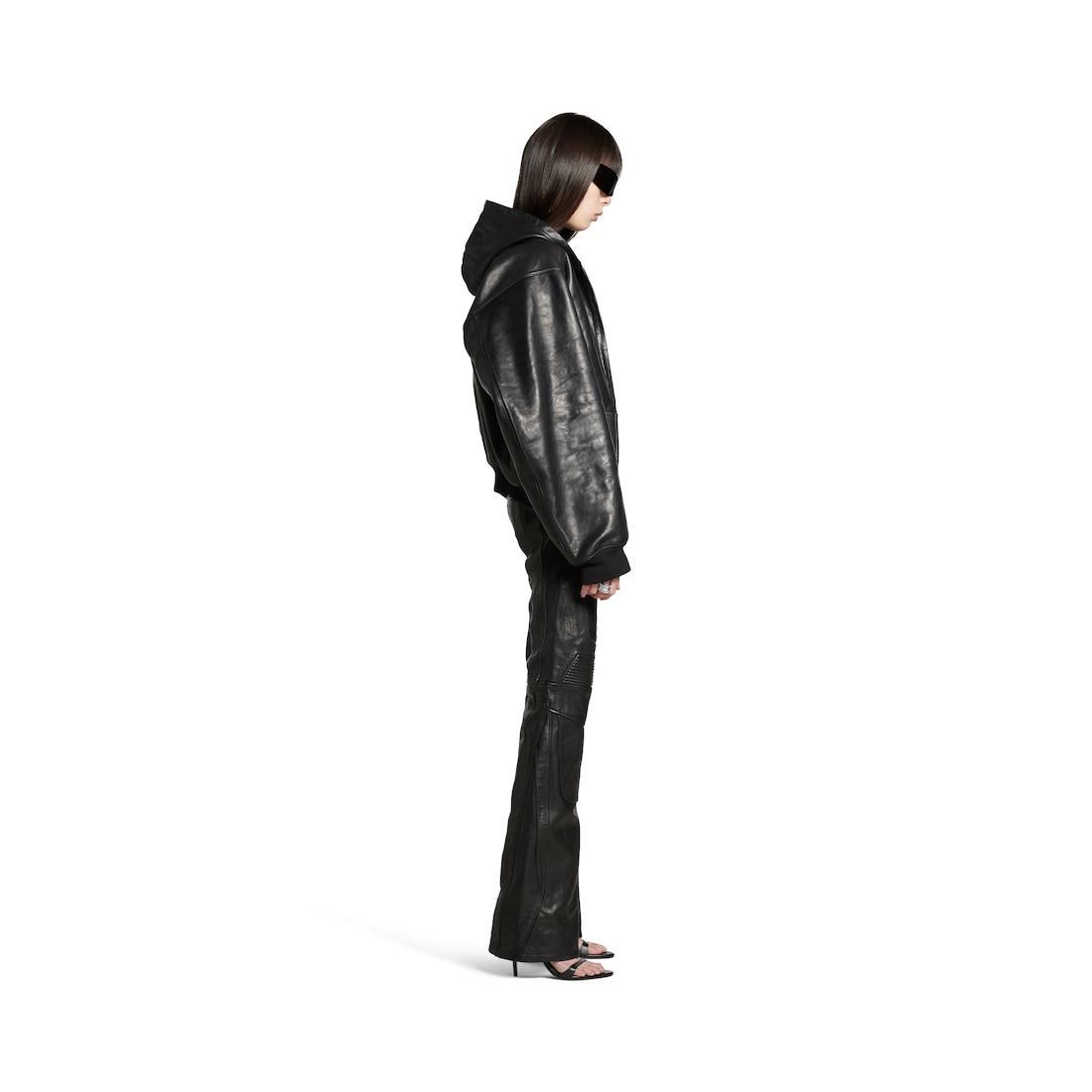 Lined Zip-up Hoodie Large Fit in Black Product Image