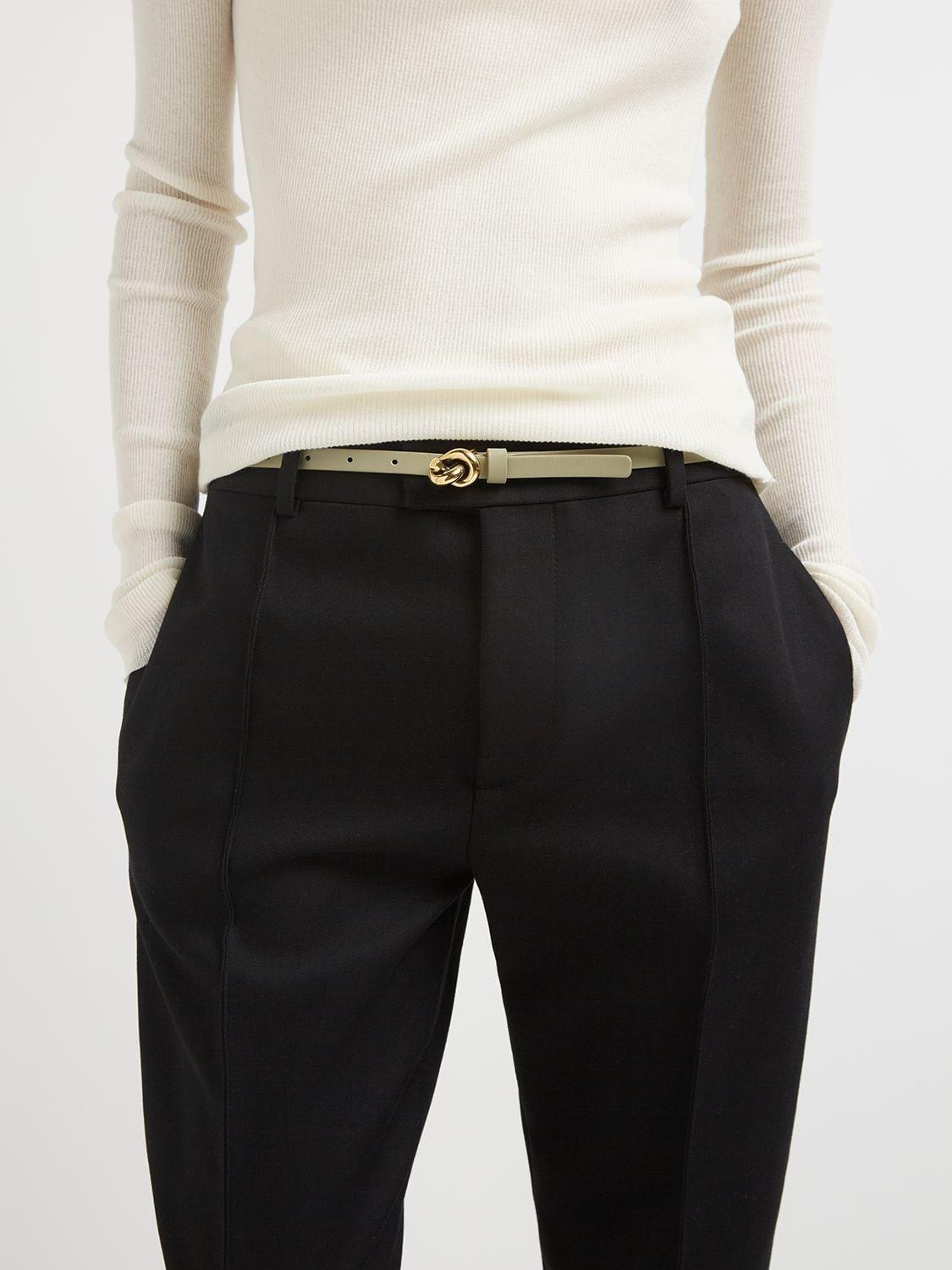 BOTTEGA VENETA 1.2cm Knot Leather Belt In Travertine Product Image