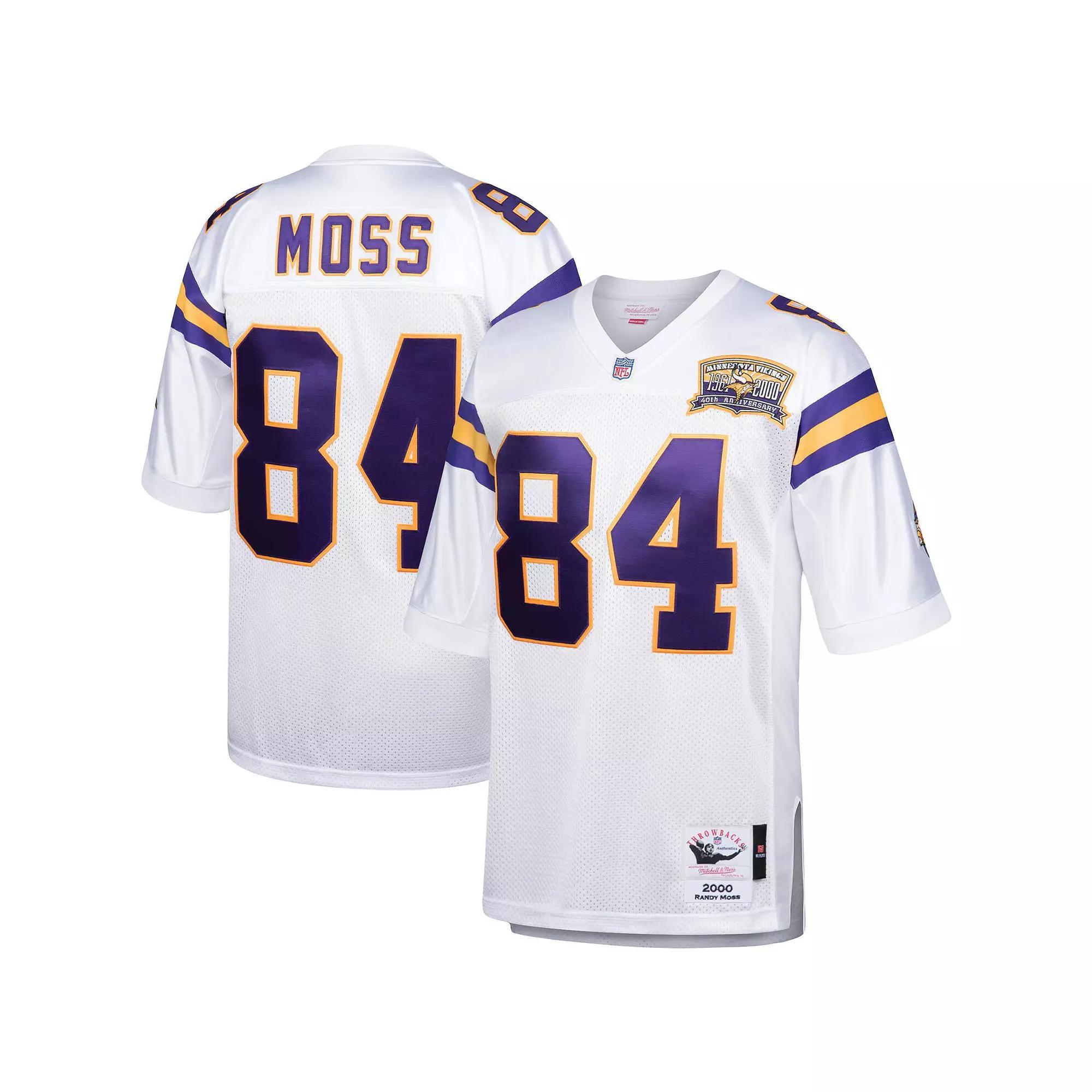 Men's Mitchell & Ness Randy Moss White Minnesota Vikings 2000 Authentic Throwback Retired Player Jersey, Size: 36 Product Image