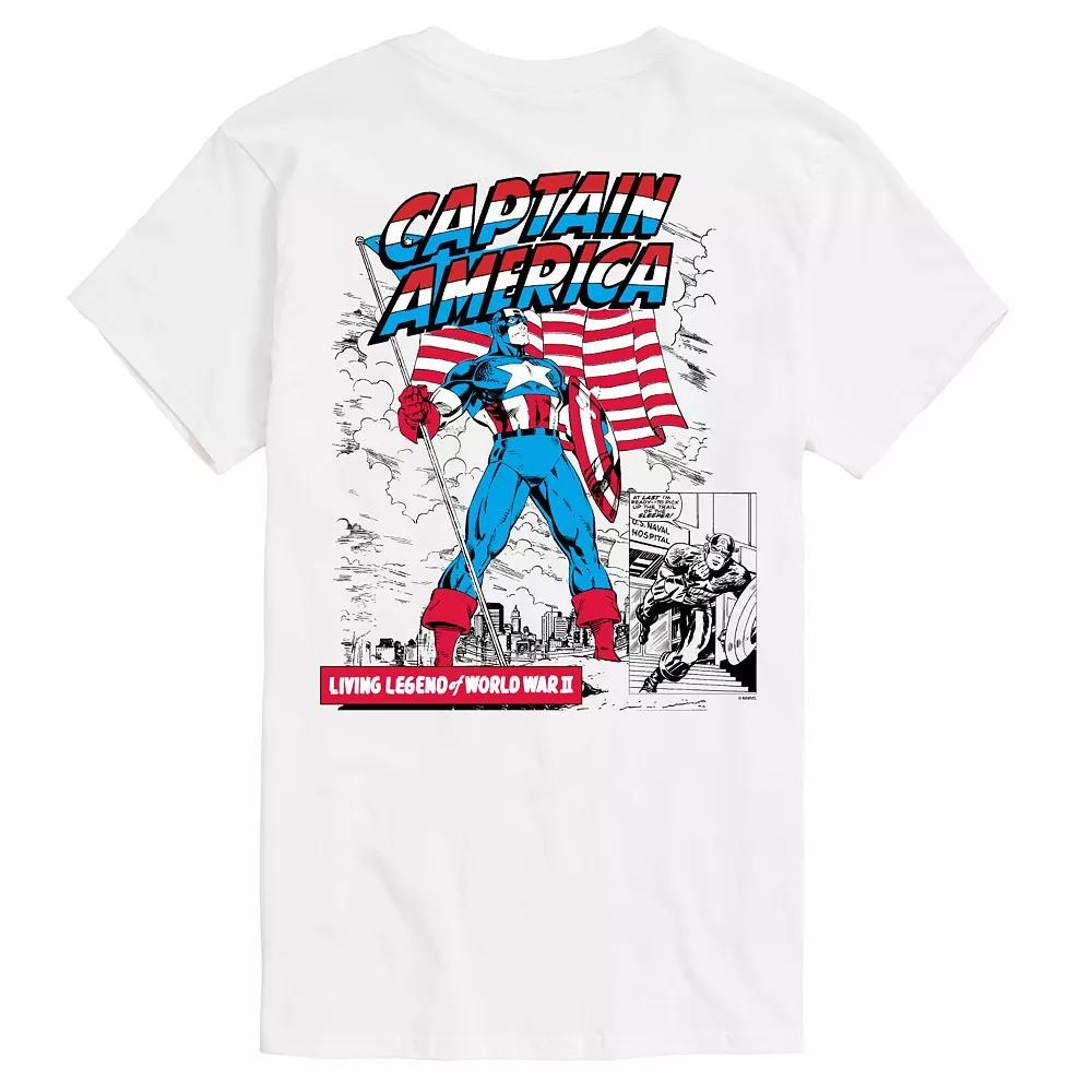 Mens Captain America Flag Comic Retro Graphic Tee Product Image