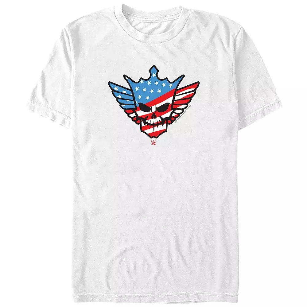 Big & Tall WWE Cody Rhodes USA Flag Print Skull Badge Graphic Tee, Men's, Size: 5XB, White Product Image