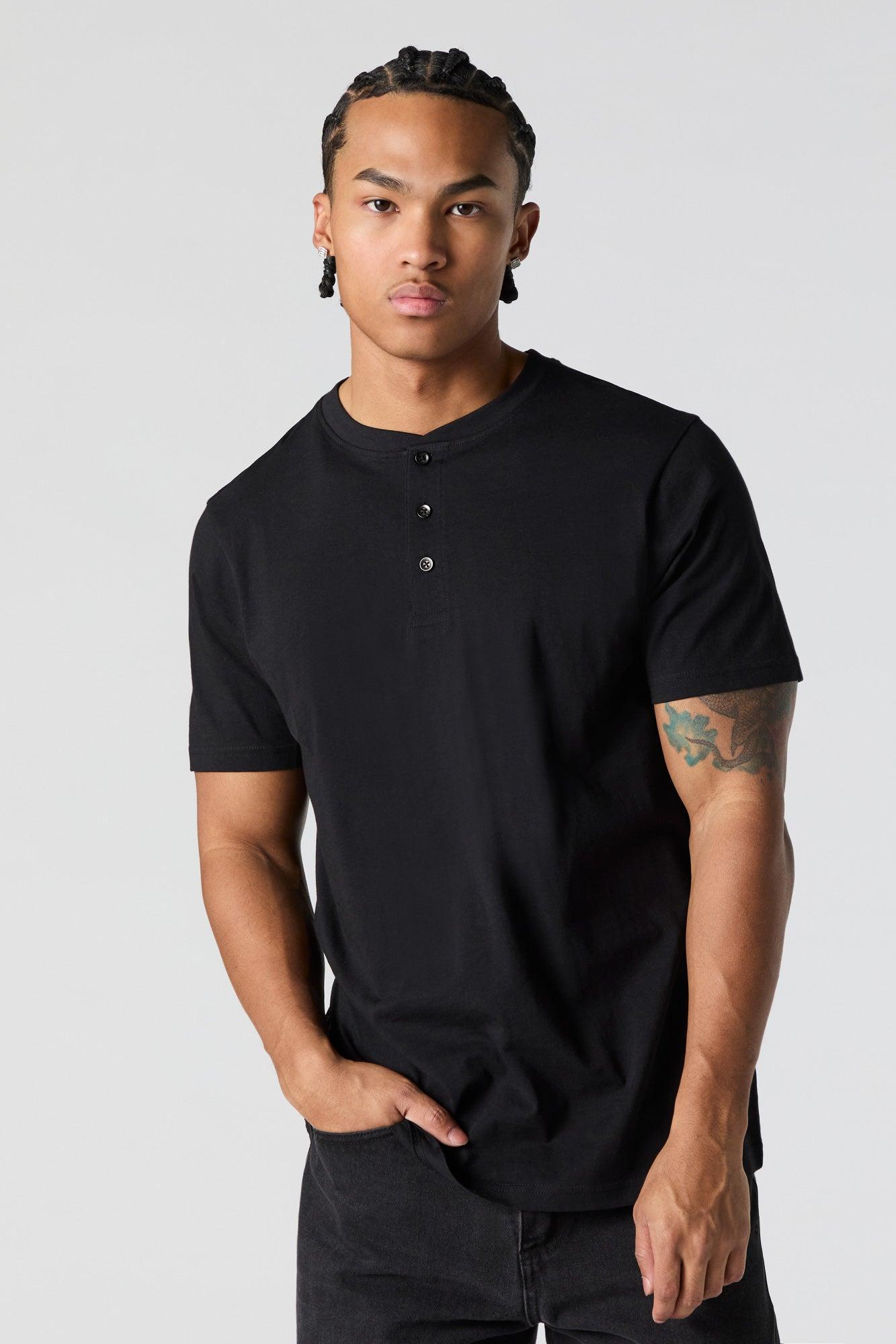 Solid Henley T-Shirt Male Product Image