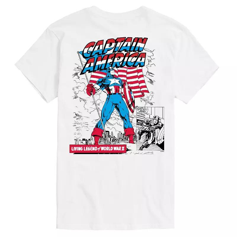 Big & Tall Captain America Flag Comic Retro Graphic Tee, Mens Product Image