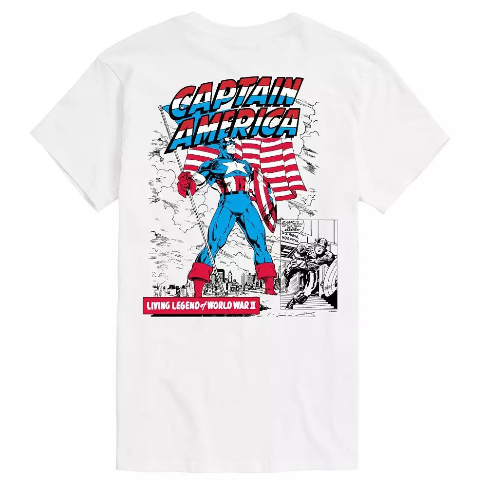 Big & Tall Captain America Flag Comic Retro Graphic Tee, Mens Product Image