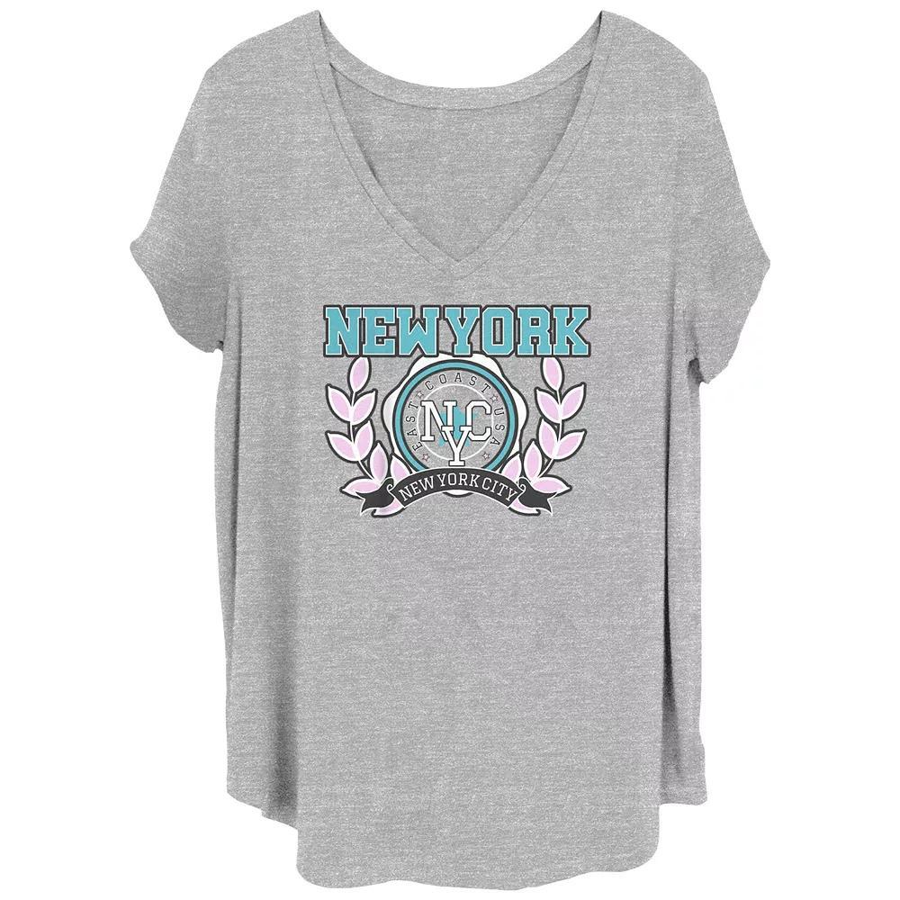 Juniors' Plus Size New York City East Coast USA Graphic Tee, Girl's, Size: 4XL, Grey Gray Product Image