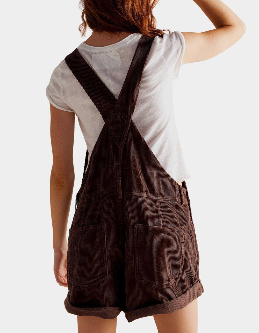 FREE PEOPLE Ziggy Cord Womens Shortalls - BROWN Product Image