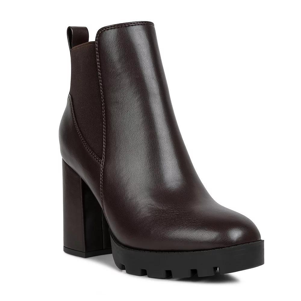 London Rag Bolt Women's Block Heel Chelsea Boots, Size: 7, Brown Product Image