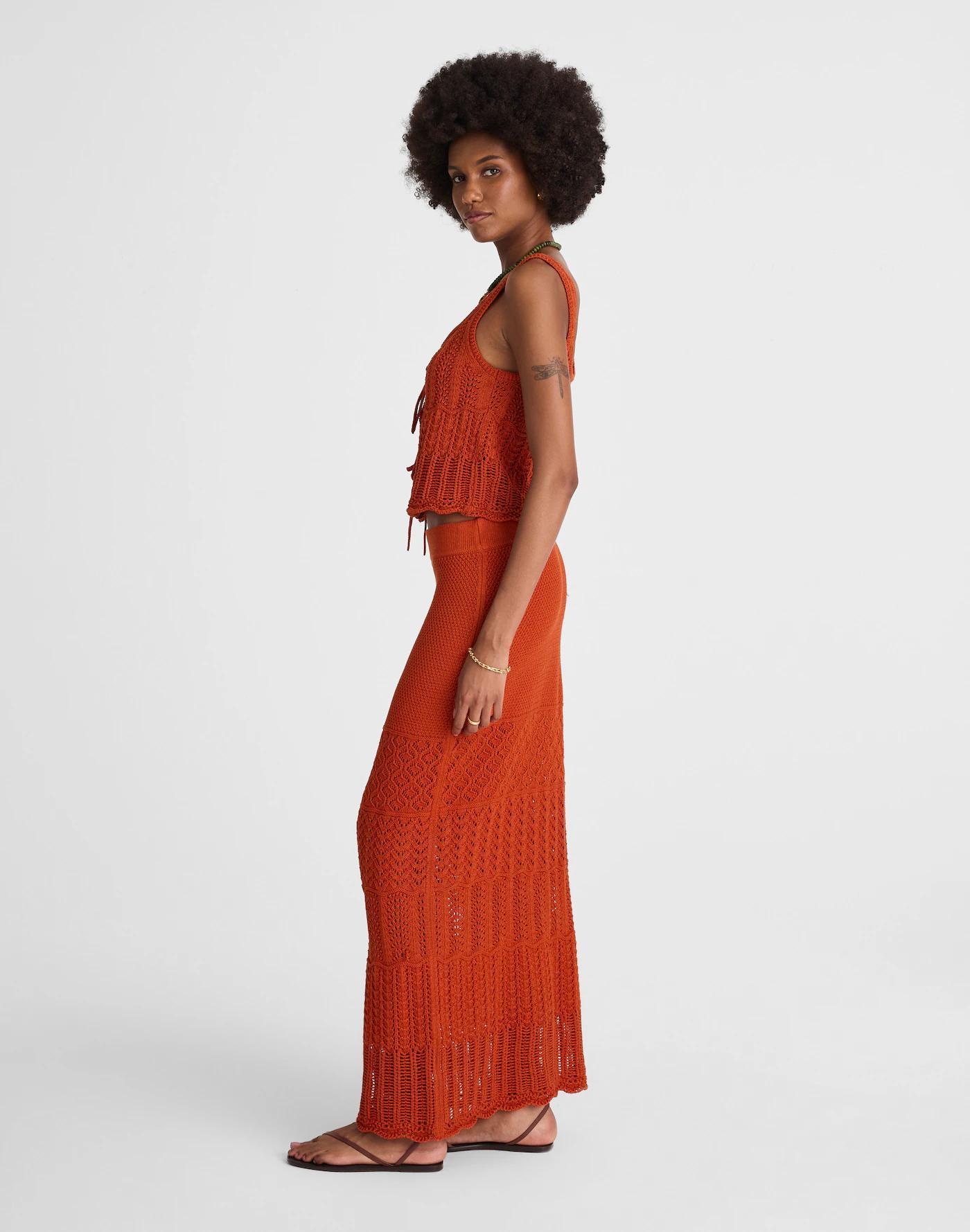 Pointelle-Stitch Maxi Skirt Product Image