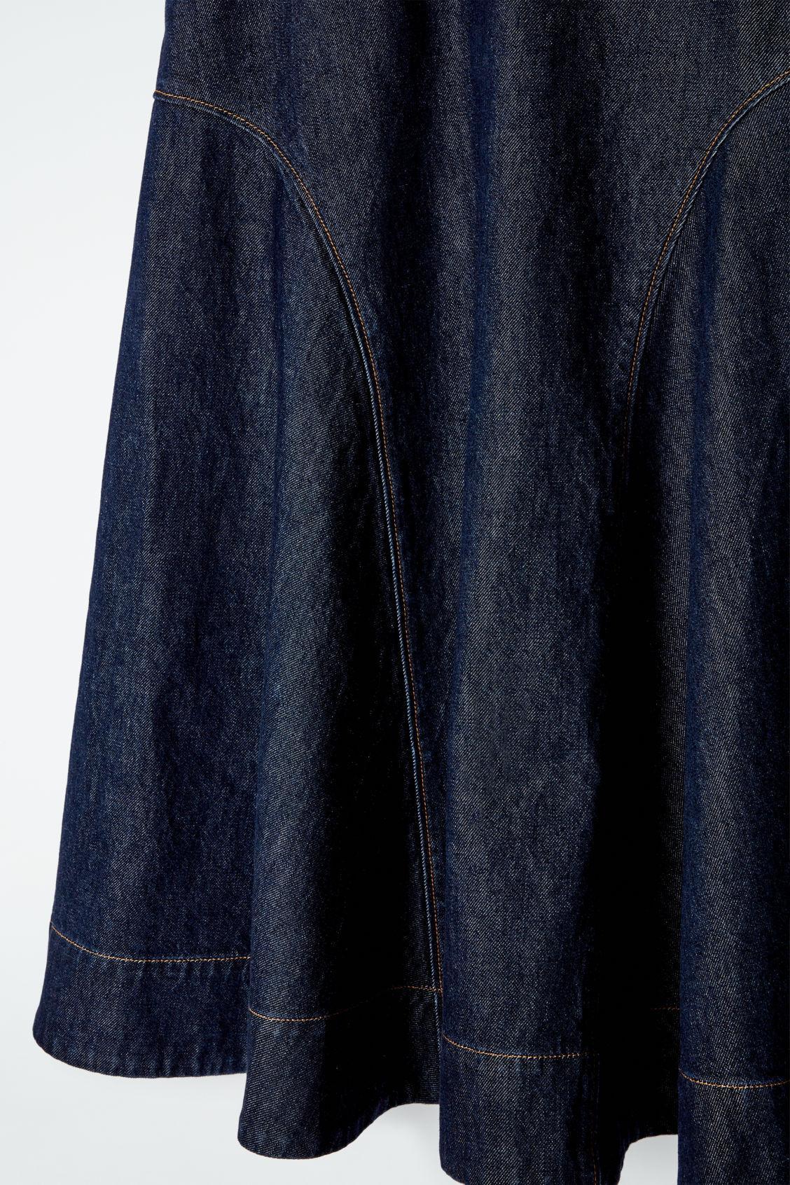 RAW DENIM A-LINE MIDI SKIRT Product Image