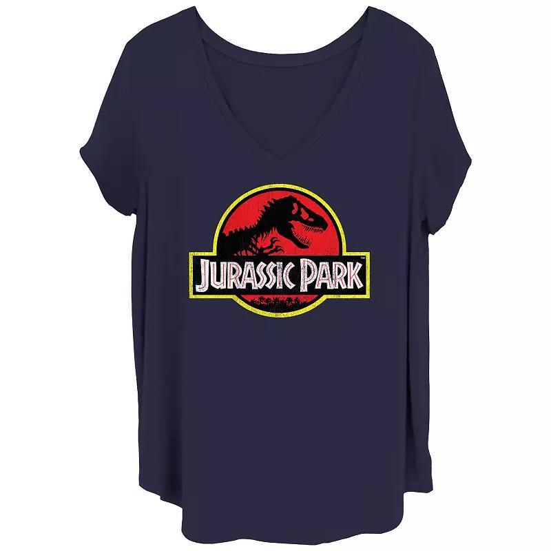 Juniors' Plus Size Jurassic Park Logo Graphic Tee, Girl's, Size: 1XL, Blue Product Image