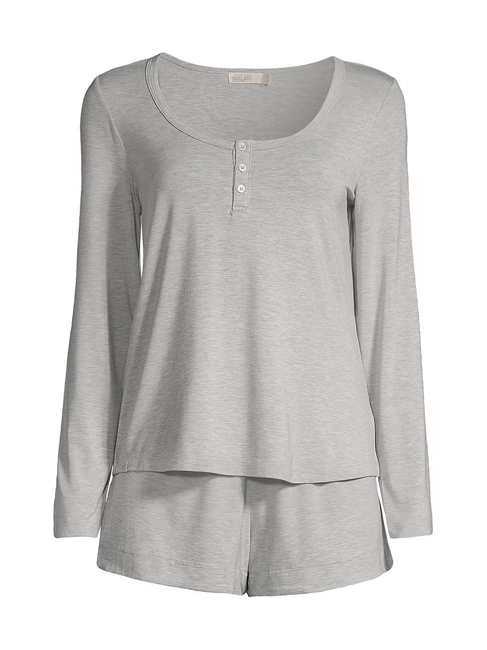 Barefoot Dreams Malibu Collection(r) Soft Jersey Lounge Set (Heather ) Women's Pajama Sets Product Image