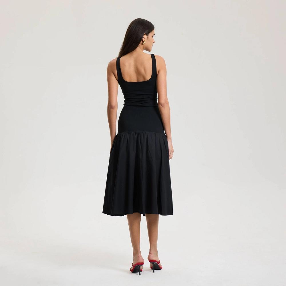 Women's Drop Waist Knit Maxi Dress - A New Day™ Black XL Product Image