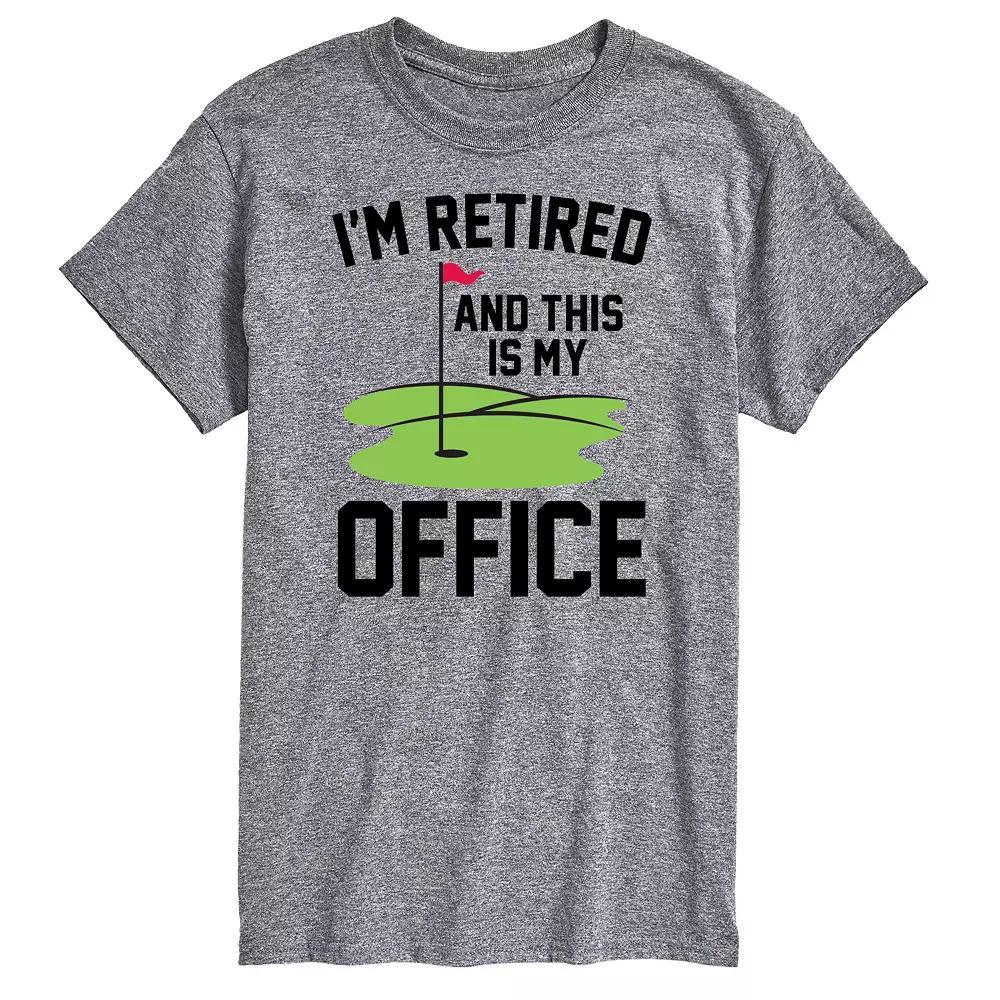 Big & Tall Golf "I'm Retired" Golf Green Office Graphic Tee, Men's, Size: 3XB, Gray Product Image