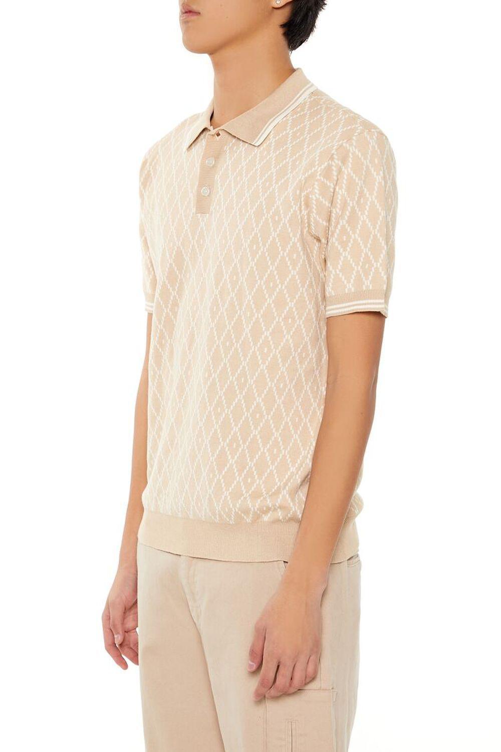 Geometric Sweater-Knit Polo Shirt | Forever 21 Product Image