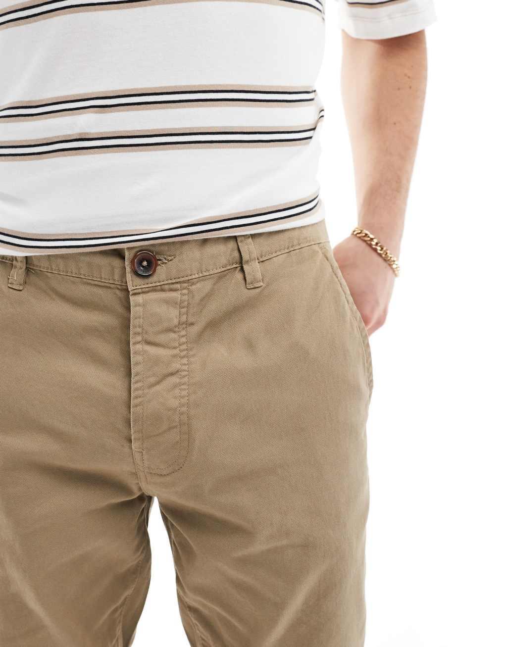 Threadbare chino shorts in stone Product Image