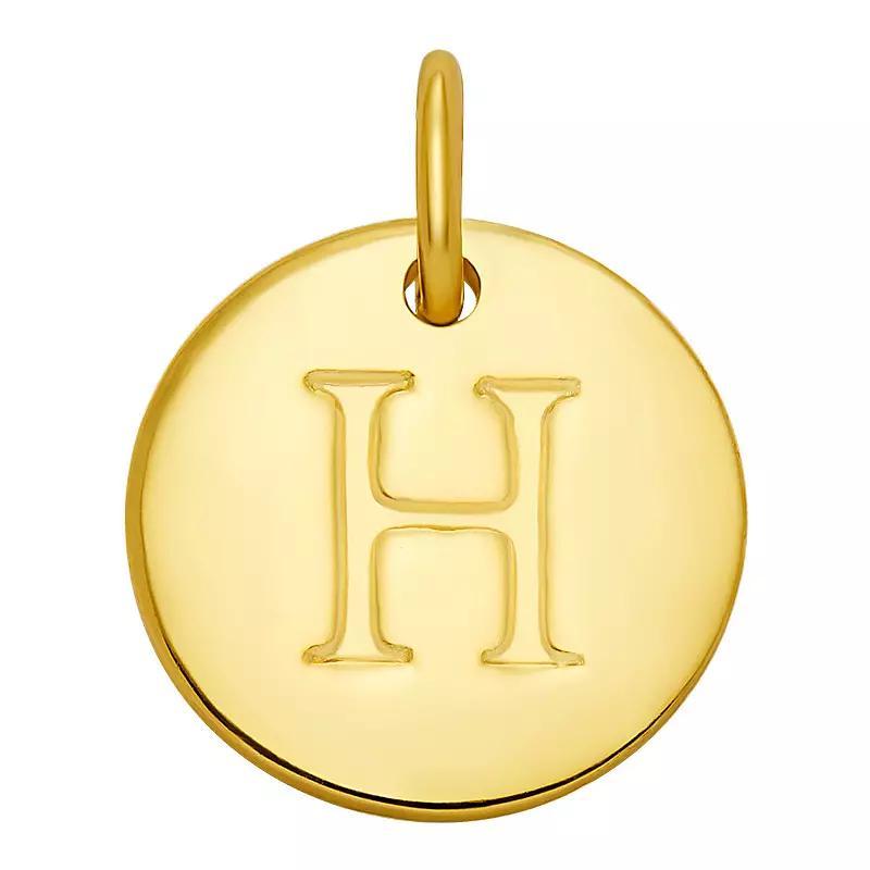 PRIMROSE 18k Gold Over Sterling Silver Letter Disc Charm, Women's, Gold Over Sterling B Product Image