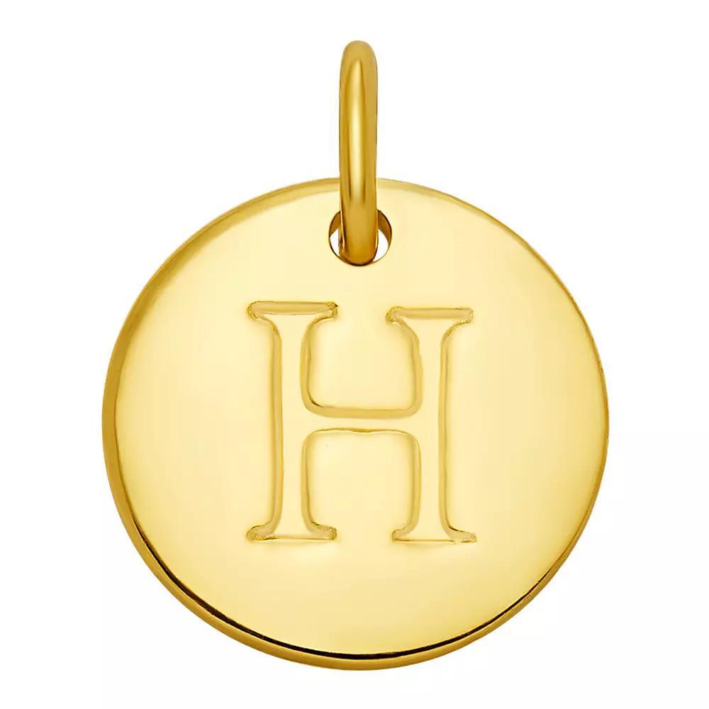 PRIMROSE 18k Gold Over Sterling Silver Letter Disc Charm, Women's, Gold Over Sterling B Product Image