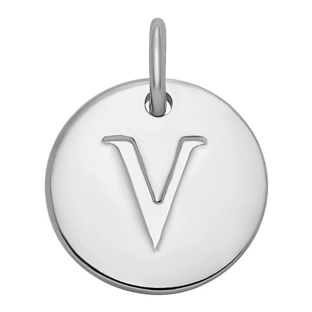 PRIMROSE Sterling Silver Letter Disc Charm, Women's, Sterling Silver N Product Image