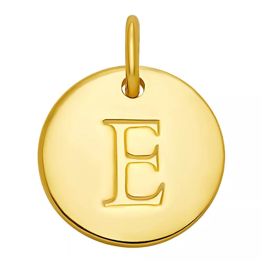 PRIMROSE 18k Gold Over Sterling Silver Letter Disc Charm, Women's, Gold Over Sterling B Product Image