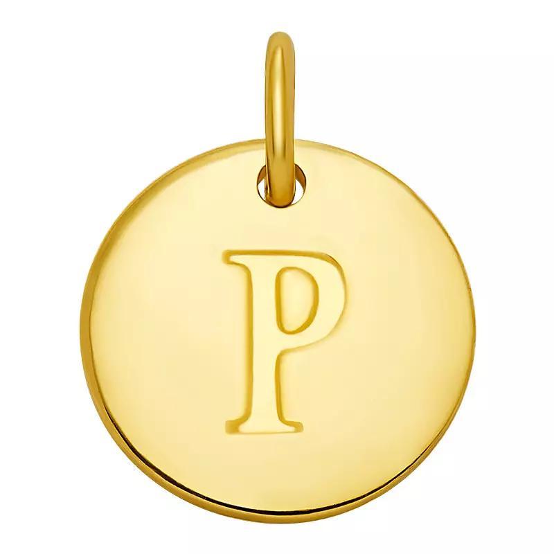 PRIMROSE 18k Gold Over Sterling Silver Letter Disc Charm, Women's, Gold Over Sterling B Product Image