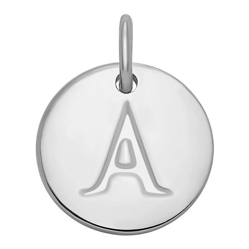 PRIMROSE Sterling Silver Letter Disc Charm, Women's, Sterling Silver N Product Image