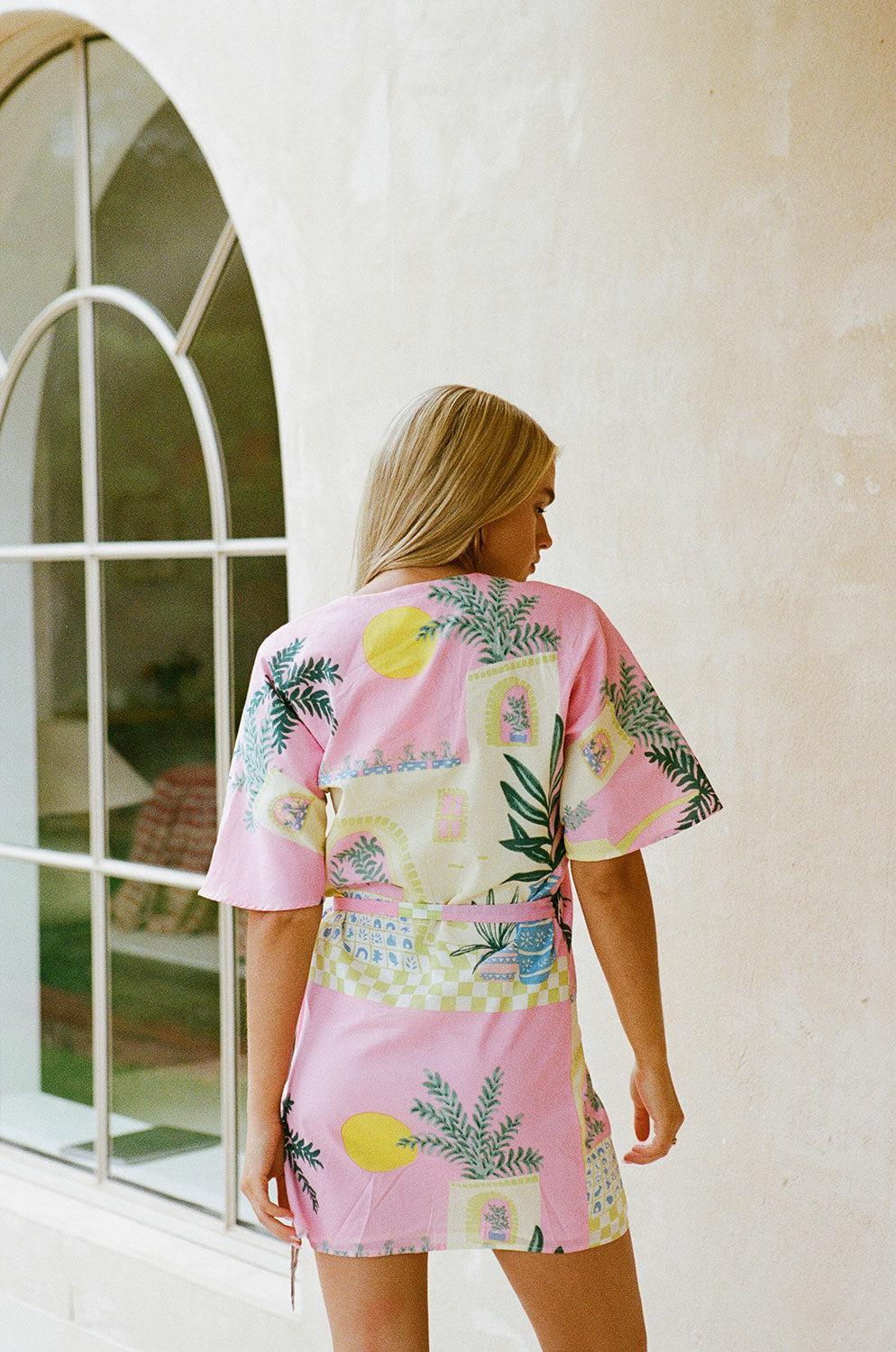Scarlett Wrap Dress - Vista Pink Product Image