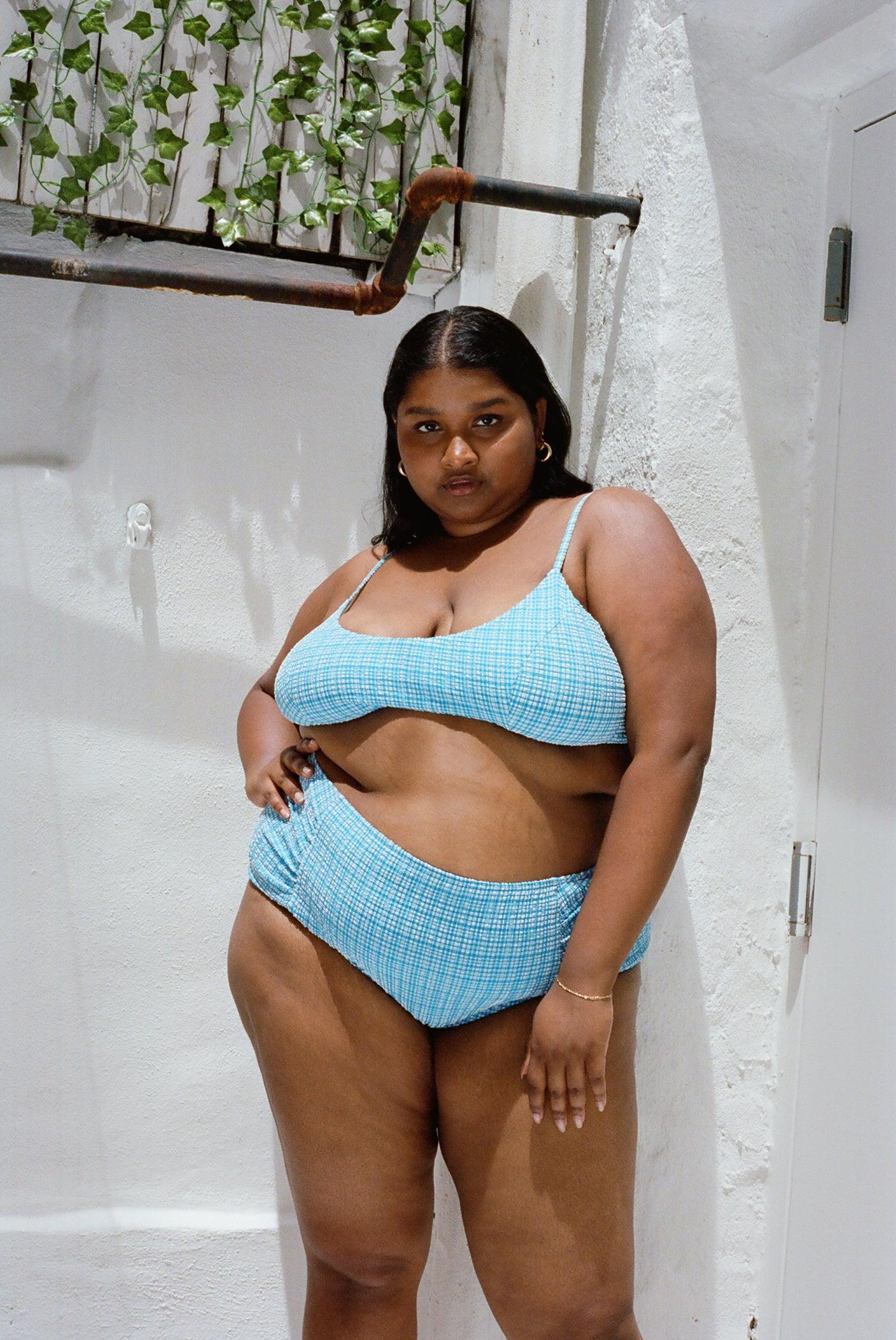 Neve Bikini Bottom - Ocean Micro Gingham Product Image