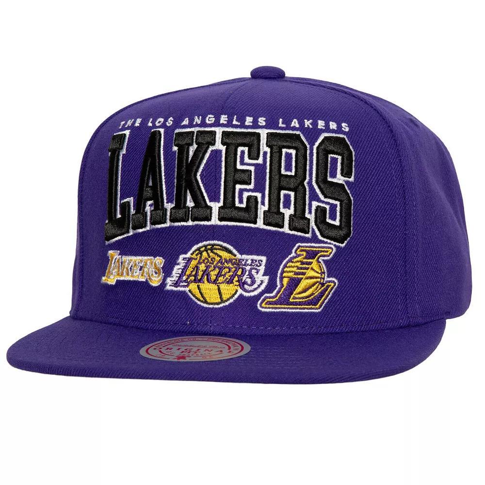 Mens Mitchell & Ness Los Angeles Lakers Champ Stack Snapback Hat Product Image