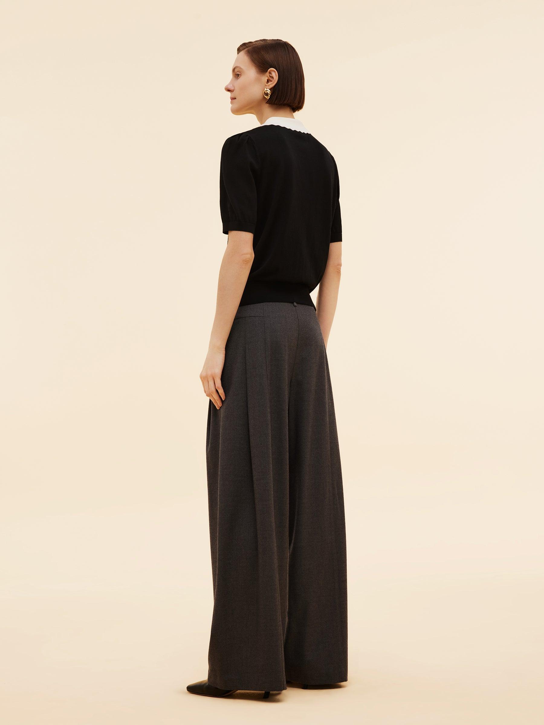 Tencel Blend Color Block Women Knit Top Product Image