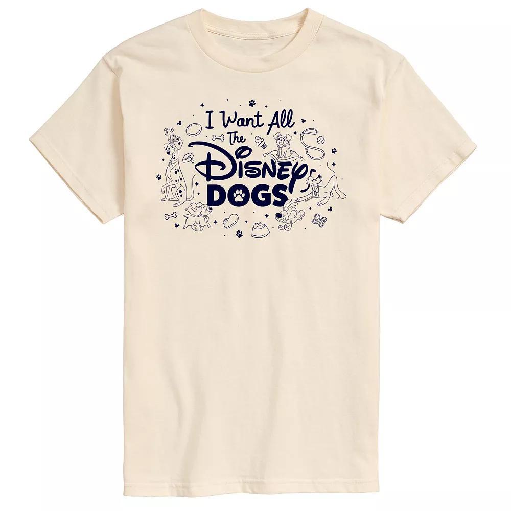 Disney Mens I Want All The Disney Dogs Graphic Tee Product Image