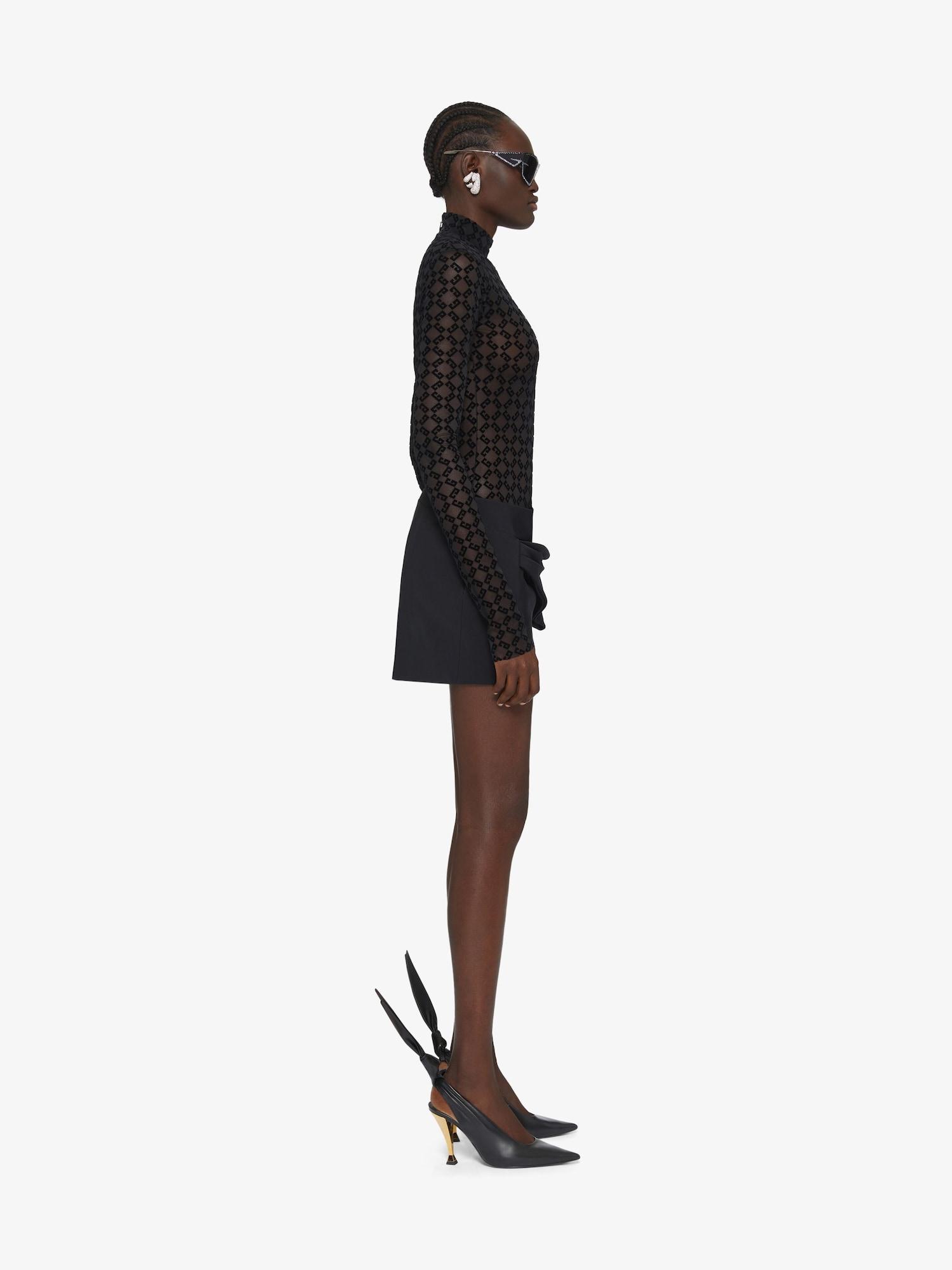 Mini skirt in cotton blend with draped detail Product Image