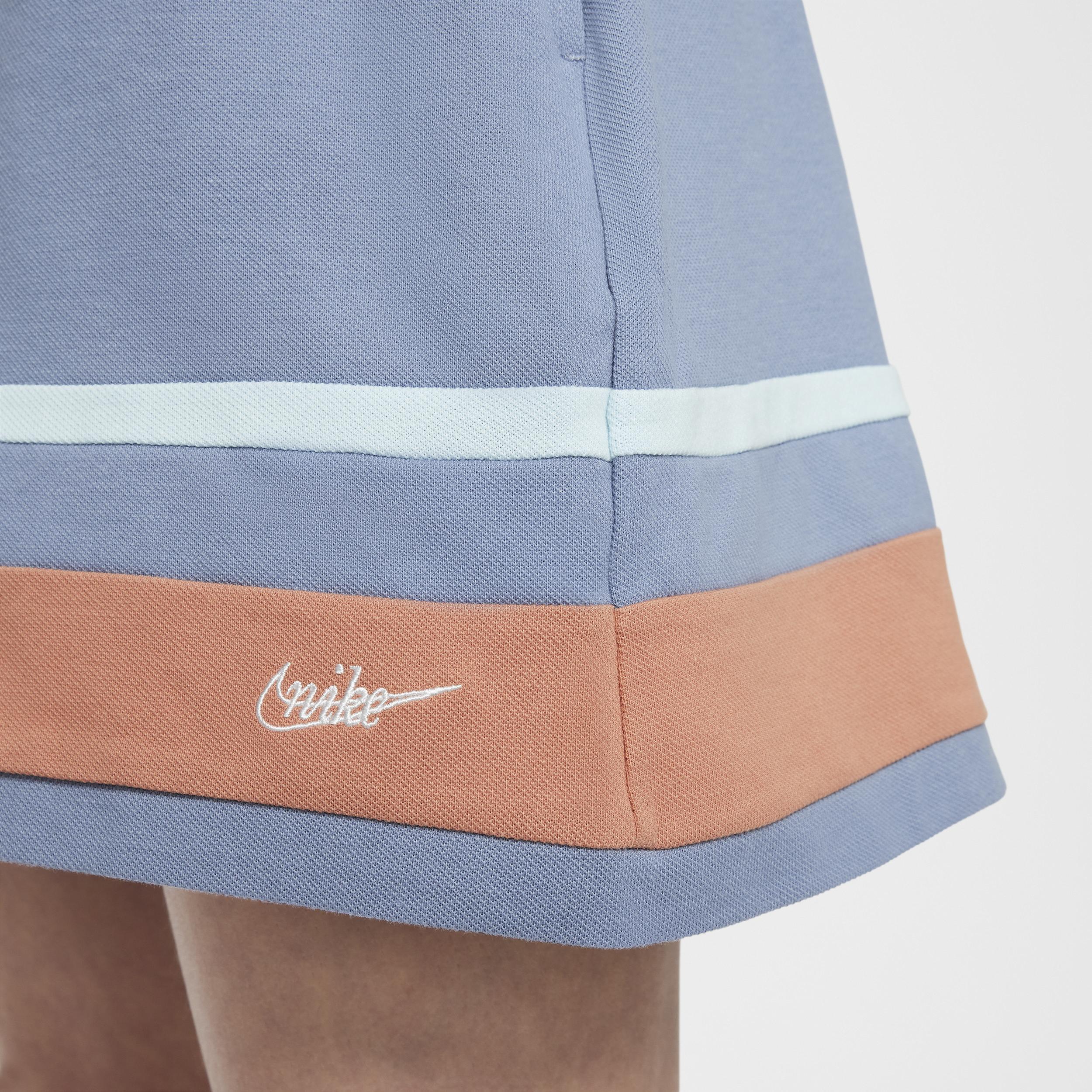 Nike Kids' Sportswear Stripe Shorts in Ashen Slate/Blush/Blue at Nordstrom, Size Xs Product Image