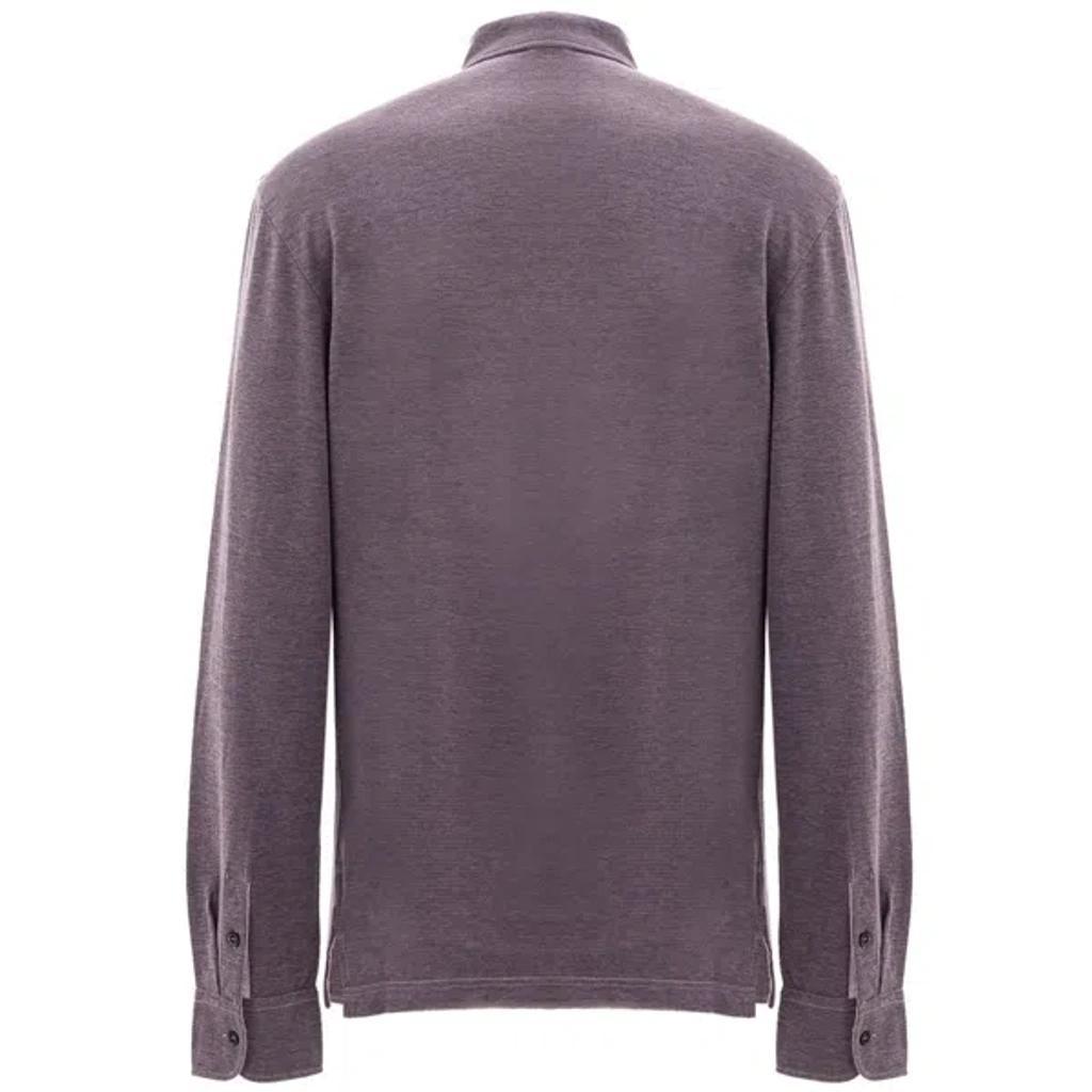 CORNELIANI Cotton Polo Men's Shirt In Viola Chiaro Product Image