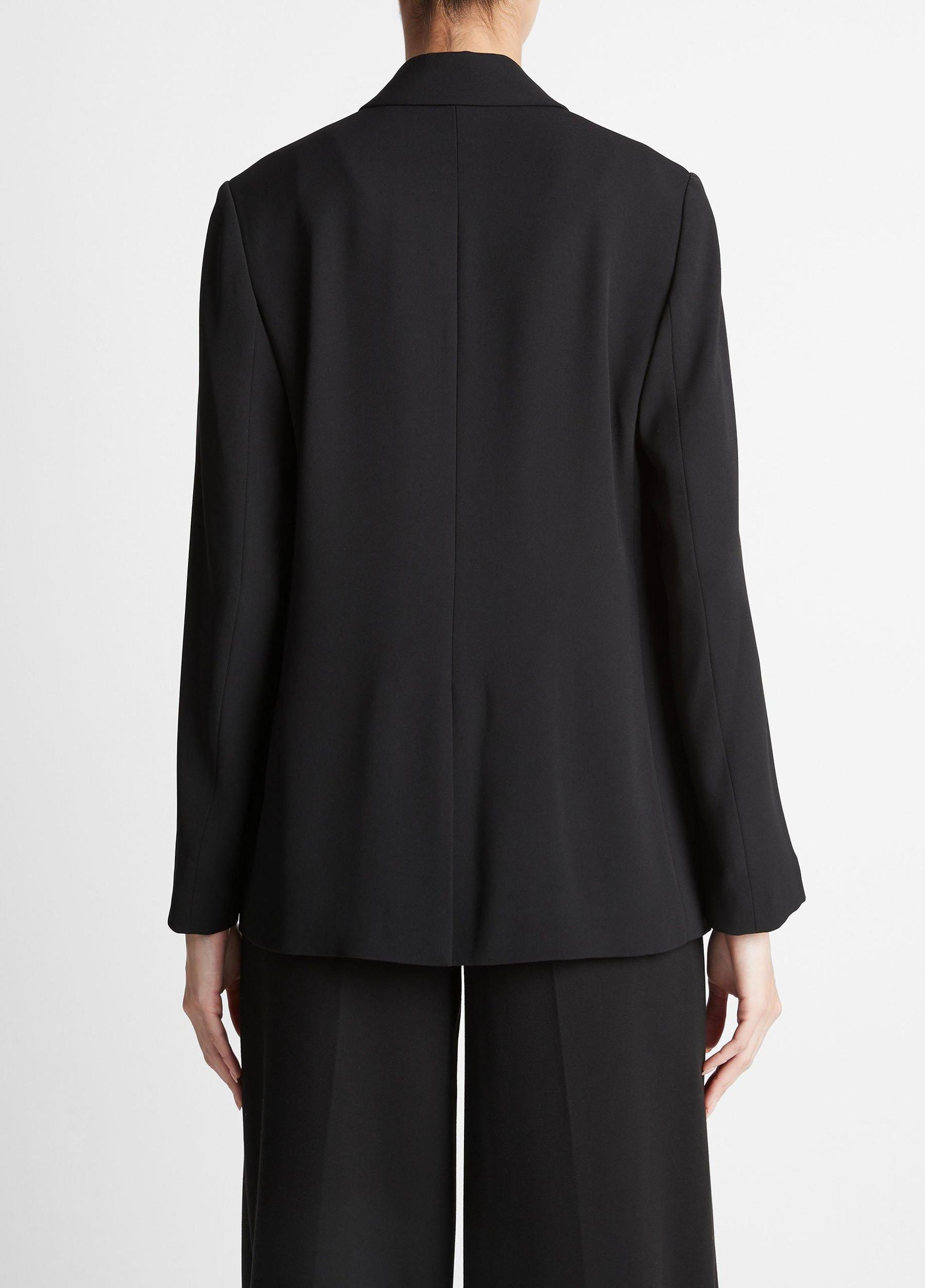 Womens Crepe Double-Breasted Blazer, Black, Size 10 Vince Product Image